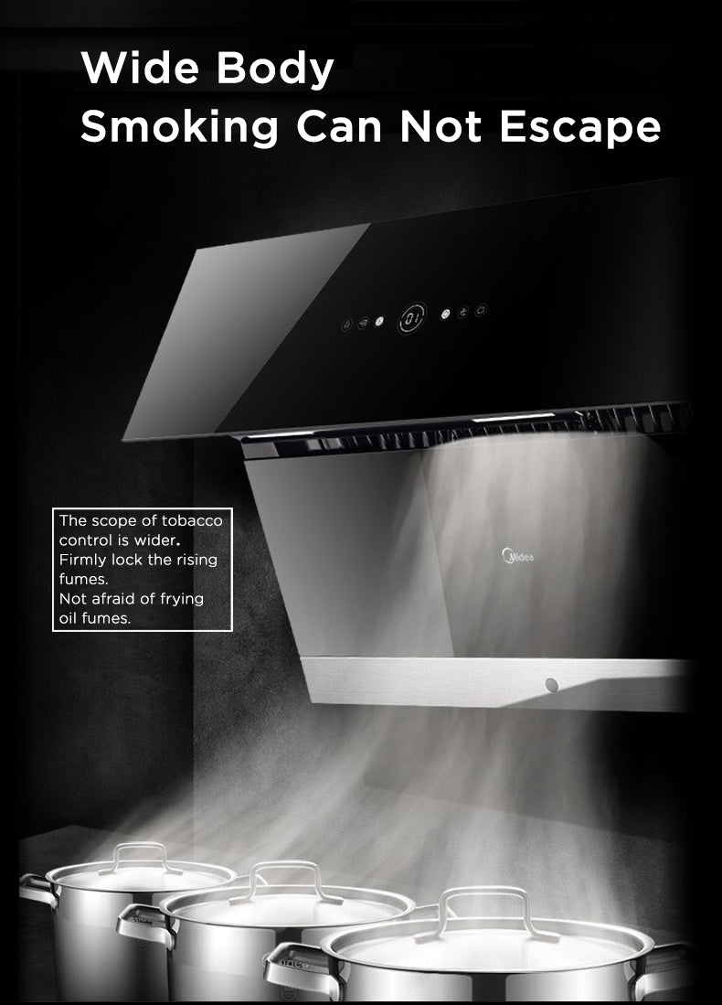 Midea Side Suction Rangehood Self Steam Cleaning