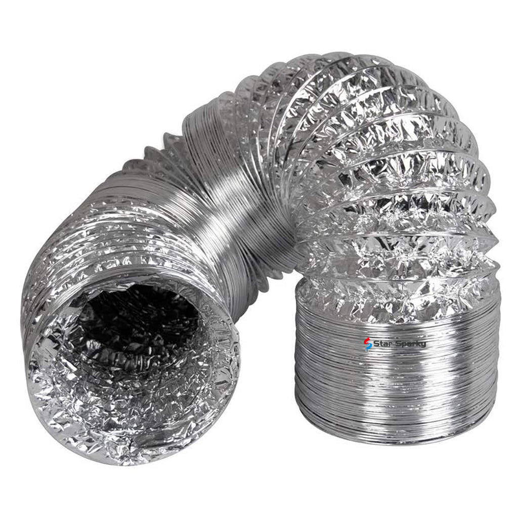 Core Flexible Ducting / Silver Aluminium Air Ducting 125mm*9M Length